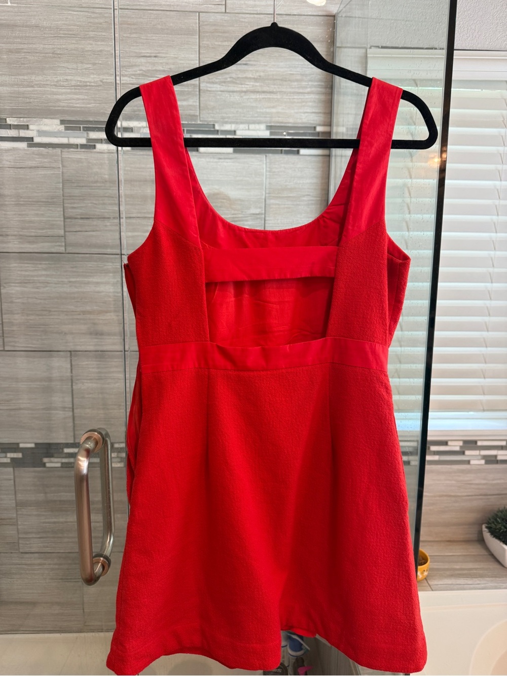 Maeve Bright Red Mini Dress with Scoop Neck - Picture 3 of 3
